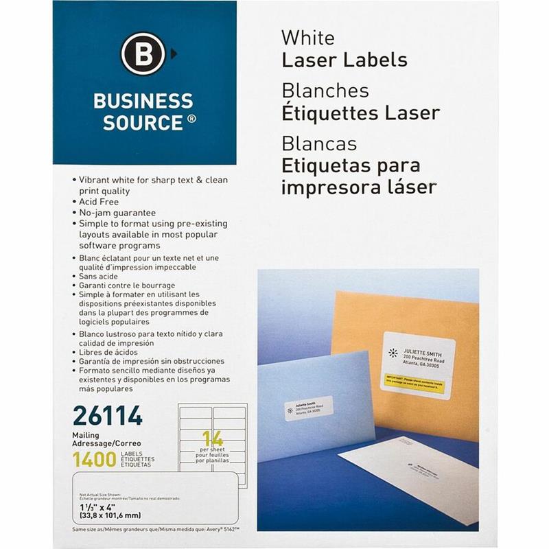 Image LABEL LSSR 1-1/3x4 WHTE (1400)