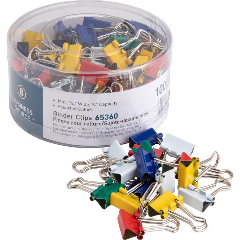 Image CLIP BINDER MINI 9/16"ASST (100)