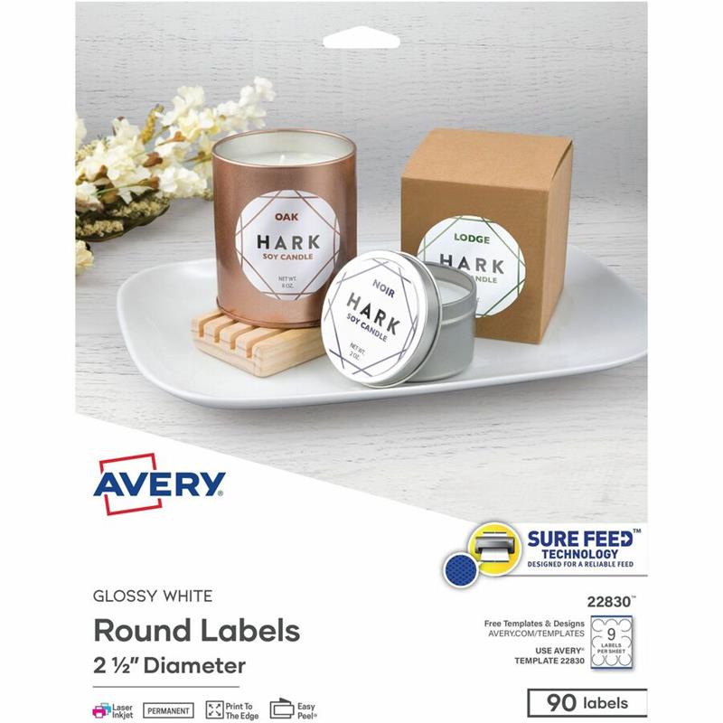 Image Printable Glossy Round Labels