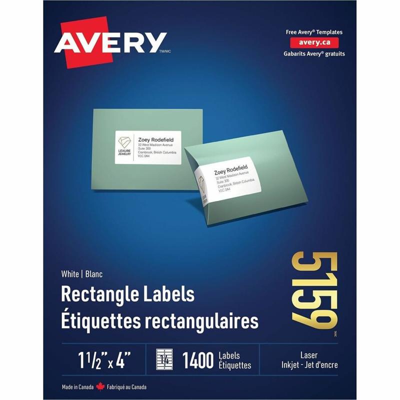 Image Easy Peel® White Rectangle Labels