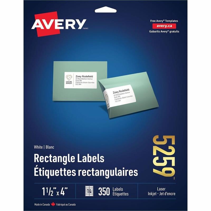 Image LASER LABEL  4X1 1/2 CARD @350