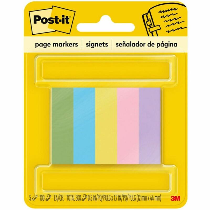 Image POST-IT 1/2X2" ASS.COL.CARD (5)