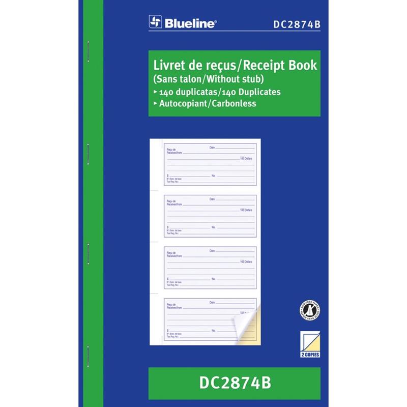 Image RECEIPT BOOK 140 DUPLIC.4/P BIL.