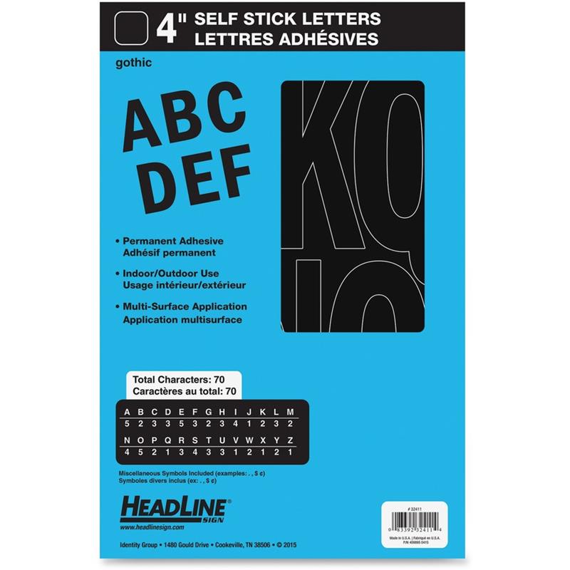 Image SELF ADH CAPITALS 4" BLACK