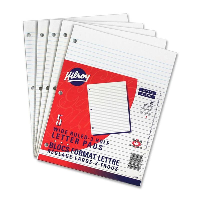 Image PAD HILROY LETTER 3 HOLES WHITE 5/P (5)