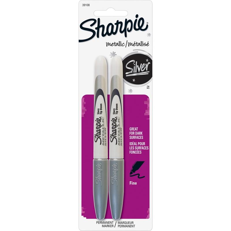 Image MARKER FINE METALLIC SILVER 2/P (2)