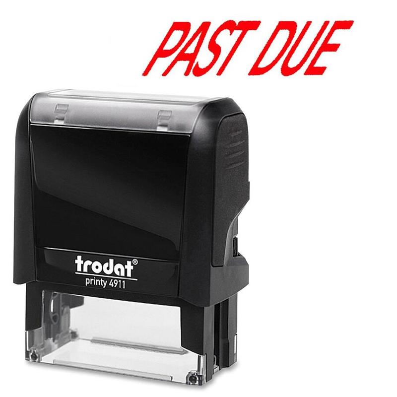 Image STAMP PAST DUE ENGLISH RED
