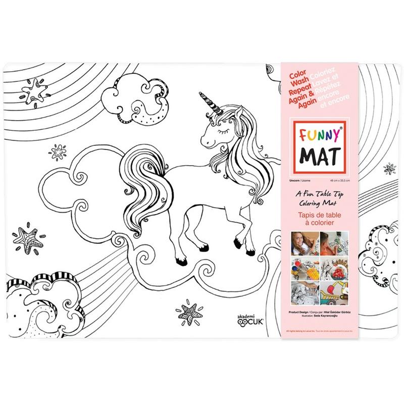 Image TABLE COLORING MAT UNICORN