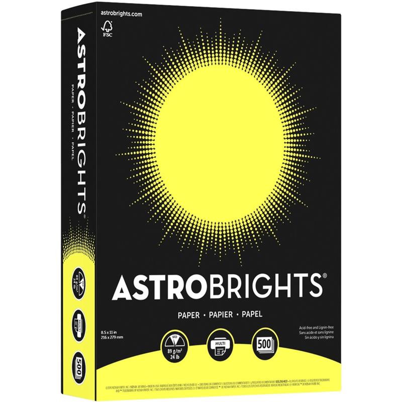 Image ASTRO. PAPER 24LB LET. YELLOW (500)