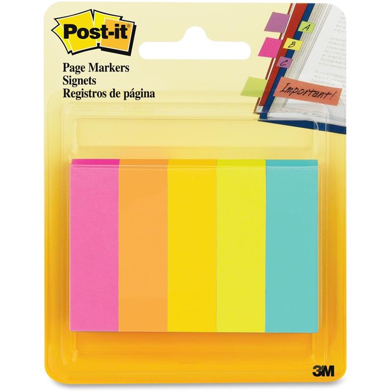 Image POST-IT 1/2X2" FLUO ASS.CARD (5)