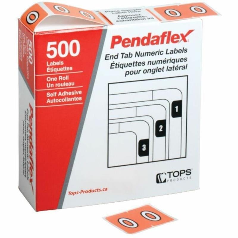 Image 0-9  End Tab Filing Labels