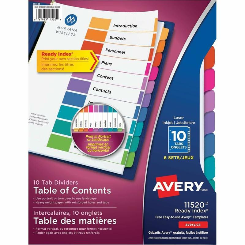 Image INDEX READY  10TAB ASS. @6