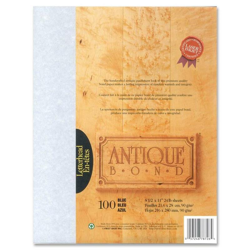 Image ST-JAMES ANTIQ. BLUE BOND PAPER 8.5'' X (100)