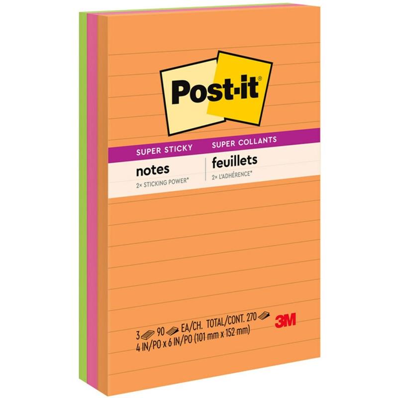 Image POST-IT 4X6 ENERGY BOOSTER RUL.SS N-PAD (3)