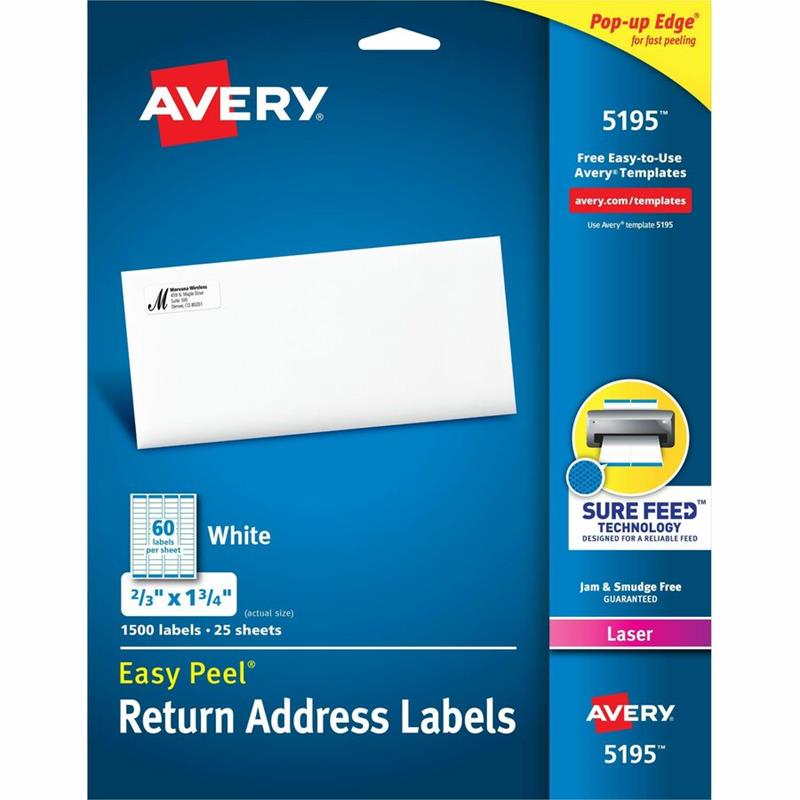 Image LASER LABEL 2/3X1 3/4 CARD @1500
