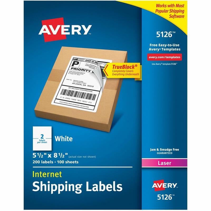 Image WHITE LASER LABEL 5.5X8.5  CARD @200
